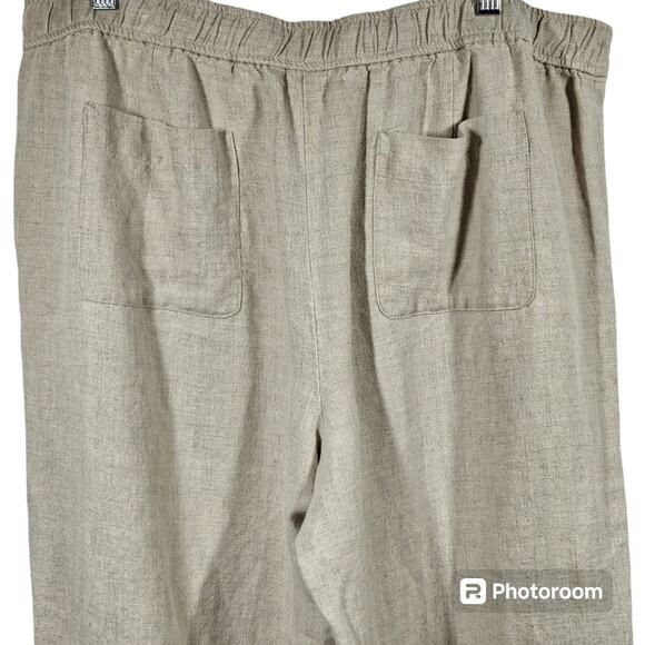 Talbots 100% Linen Cropped Wide Leg Flare Pants Size 16 *Read* - Picture 7 of 14